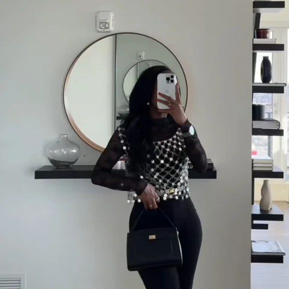 ZARA JEWEL CROP TOP SIZE M - Picture 4 of 10